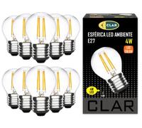 CLAR - Bombilla LED Vintage E27, Decorativa, Luz Cálida, 4W (Pack 10)