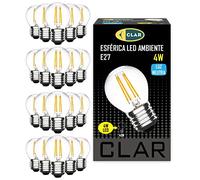 CLAR - Bombilla LED Vintage E27 G45, 4W, Decorativa (Pack 20)