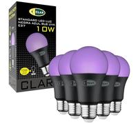CLAR - Bombilla UV, Iluminación Halloween, Bombilla Ultravioleta, Bombilla Discoteca, Luz Negra, Luz Ultravioleta, Luz Negra Ultravioleta, Luz UV, UV Light, Luz Neon, Lámpara Ultravioleta (Pack 5)