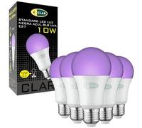 CLAR - Bombilla UV, Iluminación Halloween, Bombilla Ultravioleta, Bombilla Discoteca, Luz Negra, Luz Ultravioleta, Luz Negra Ultravioleta, Luz UV, UV Light, Luz Neon, Lámpara Ultravioleta (Pack 5)