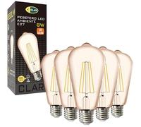 CLAR - Bombillas LED E27 Vintage ST58 8W 2500K, Luz Cálida, Bombilla Decorativa Estilo Retro, Bombillas E27 Vintage LED para Lámparas de Techo y Pared (Pack 5)