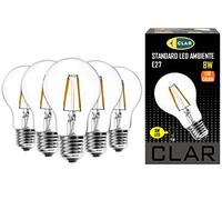 CLAR - Bombillas LED Vintage E27, 8W, Luz Cálida, Estilo Retro para Lámparas Decorativas y Colgantes (Pack 5)