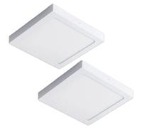 CLAR - Downlight LED Superficie Cuadrado, Plafones Para Techo LED, Candeeiro Teto Cozinha, Candeeiro De Teto, Lampara Cocina, Luz Neutra 4000ºK 24W (Pack 2)