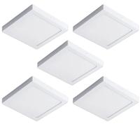 CLAR - Downlight LED Superficie Cuadrado, Plafones Para Techo LED, Candeeiro Teto Cozinha, Candeeiro De Teto, Lampara Cocina, Luz Fría 6500ºK 24W (Pack 5)