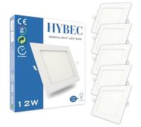 CLAR - Downlight LED Techo Cuadrado 12W, Downlight Cuadrado, Focos LED Cuadrados Empotrables, Iluminación Empotrable de Interior, Luz Fría 6500ºK (Pack 5)