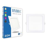 CLAR - Downlight LED Techo Cuadrado 20W, Focos LED Empotrables, Iluminación Empotrable de Interior, Luz Fría 6500ºK (Pack 1)