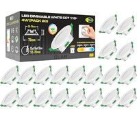 CLAR - Downlight LED techo empotrable, Ojos de buey LED para techo, Focos para el techo, Downlight Regulable 4W, 3 tonalidades, Blanco (Pack 20)