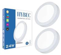 CLAR HYBEC - Downlight LED Techo Superficie 24W, Focos LED Interior Techo, Downlight Superficie, Plafón LED, Blanco Neutro 4000Kº (Pack 2)