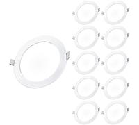 CLAR Hybec - Downlight LED techo empotrable 20W, Foco LED Interior techo, Driver incluido, Luz Cálida 3000ºK (20W Pack 10)