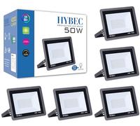 CLAR HYBEC - Foco LED exterior 50 W, para interior y exterior, 5 unidades