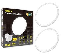 CLAR - Lámpara de Techo Led Para Salón y Dormitorio Matrimonio, Plafón Cocina, Blanco Neutro 4000ºK, 24W (Pack 2)