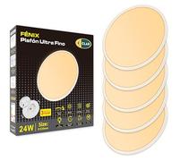 CLAR - Lámparas De Techo Salón, Plafón LED Techo 23 cm, Plafón Salón, Plafones Para Techo Led, Plafón Led Techo Cocina, Blanco Cálido 3000ºK, 24W (Pack 5)