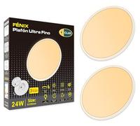 CLAR - Lámparas De Techo Salón, Plafón LED Techo 23 cm, Plafón Salón, Plafones Para Techo Led, Plafón Led Techo Cocina, Blanco Cálido 3000ºK, 24W (Pack 2)