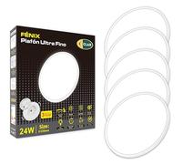 CLAR - Lámparas De Techo Salón, Plafón LED Techo 23 cm, Plafón Salón, Plafones Para Techo Led, Plafón Led Techo Cocina, Blanco Neutro 4000ºK, 24W (Pack 5)