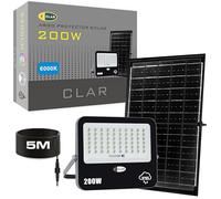 CLAR - Luces Solares LED Exterior Jardin, Focos LED Exterior Solares, Foco Solar Exterior, Mando a Distancia Incluido, 200W