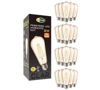 CLAR - Luz Calida, Bombilla Vintage, Bombillas Decorativas, ST58 8W 2500ºK (Pack 20)