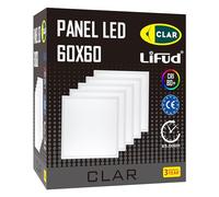 CLAR - Panel LED 60x60 Empotrable 40W, Incluye Driver Lifud 3 Años de Garantía, Focos LED Interior, Placas Techo Desmontable, Placa LED 60x60 Empotrable, Luz Neutra 4000ºK (Pack 5)