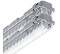 CLAR - Pantalla Estanca LED 18W, Pantalla 120cm, 18W 1 Tubo 120cm, Tubos No Incluidos (Pack 2)