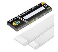 CLAR - Pantalla LED 60 cm, Luz Cocina Techo, Regleta LED y Barra, Luminaria 6500ºK (40W Pack 2)