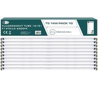CLAR - Tubos Fluorescentes 60 cm, Tubos Fluorescente, Bombilla Fluorescente, Tubos Miniatura, Bombilla T5, 54,9 x 1,6 cm (14W 6500K T5, Pack 10)