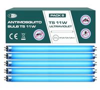 CLAR - Tubos Fluorescentes UV, Bombilla Antimosquitos Ultravioleta, Lamparas Luz UV, Lampara de Luz Ultravioleta 21,2 x 1,6 cm (11 Watts T5, Pack 5)