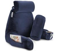 Clara Clark Almohada de Lectura con Espuma viscoelástica triturada, Incluye 2 Almohadas de Apoyo para Cuello y Madera, diseñada para Sentarse en la Cama y el sofá, Soporte Ajustable para Espalda y