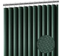Clara Clark Hunter Green Cortina de Ducha para baño, Cortina de Ducha de Tela de gofre, Cortina de baño Gruesa, Cortina de Ducha de Tela de 180 x 180 cm, Cortina de Ducha de Tela