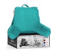 Clara Clark Nestl Almohada de Lectura, Almohada Extra Grande con reposabrazos - Almohada de Espuma viscoelástica TV, Rollo de Cuello Desmontable y Almohada de Apoyo Lumbar