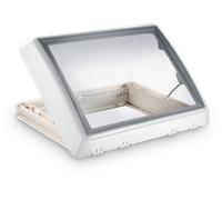 Claraboya con ventilador de 12 v, sin ventilación forzada y con manivela, blanca midi heki fl dometic