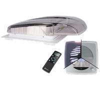 Claraboya con ventilador de 12 v y luz led 40 x 40 cm translúcida plus fan berger