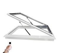 Claraboya eléctrica con control remoto, ventana de aluminio de doble acristalamiento personalizada para áticos, sótanos y terrazas (blanco, 40x40in / 101,6 x 101,6 cm), fácil instalación, eficiencia