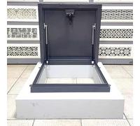 Claraboya para Techo Escotilla de acceso al techo acero, cubierta impermeable for patio 34 x pulgadas, puerta seguridad, escotilla exterior for mantenimiento techos(Gray,34x38in (86.3x96.5cm))