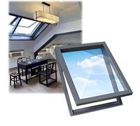 Claraboya para Techo Escotilla de techo, escotilla acceso al acero galvanizado, puerta ático resistente, con marco aleación aluminio, for uso comercial en viviendas/sótanos(60x60cm(2.0x2.0ft))