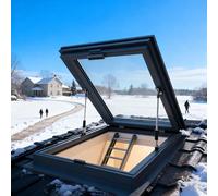 Claraboya para techos Inclinados/Planos, Ventana elevable con Amortiguador de Gas, ventilación Manual, Ideal para áticos, sótanos y terrazas acristaladas, fácil instalación en la terraza, cl
