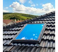 Claraboya para techos Inclinados/Planos - Ventana para terraza acristalada en el ático, ventilación Manual, instalación en Cubierta, Cubierta de Pozo de luz de bajo Consumo