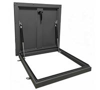 Claraboya Techo Cuadrada, Hatch de Techo Manual al Techo de Aleación de Aluminio con Varilla de Soporte Hidráulica para Uso Doméstico, Comercial e Industrial(Black,50x50cm/20x20in)