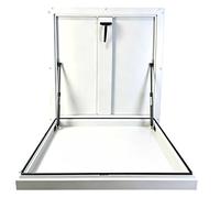 Claraboya Techo Cuadrada, Hatch de Techo Manual al Techo de Aleación de Aluminio con Varilla de Soporte Hidráulica para Uso Doméstico, Comercial e Industrial(White,70x70cm/28x28in)