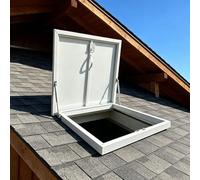 Claraboya Techo Cubierta de Trampilla de Ático Resistente de Color Blanco, Puerta de Acceso para Inspección de Techo,para Industrias Domésticas(82 * 82cm/32.3 * 32.3in)