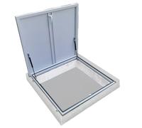 Claraboya Techo de Aluminio, Tragaluz de Techo con Manija de Bloqueo, Puerta Antirrobo de Acero, Claraboya Cubierta con Tapa de Acceso de Emergencia, Tapa de Pozo(White,75x75cm/30x30in)