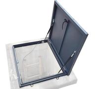 Claraboya Techo de Aluminio, Tragaluz de Techo con Manija de Bloqueo, Puerta Antirrobo de Acero, Claraboya Cubierta con Tapa de Acceso de Emergencia, Tapa de Pozo(Black,65x65cm/26x26in)