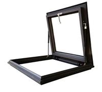 Claraboya Techo,Ventana de tejado de Aluminio,Compuerta de Acceso al Ático,para azoteas, áticos, sótanos,Gris,60×60cm