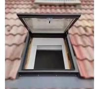 Claraboya/Ventana de Techo Cuadrada de aleación de Aluminio, Puerta de ventilación e iluminación para invernaderos, 80x80 cm, insonorizada, Apta para Vistas Desde sótanos y terrazas, Mejora