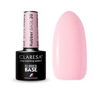 Claresa Base Rubber 20 5ml automodelante con fibras de vidrio para usar tanto para techos como para alargamientos de hasta 1 cm