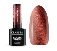 Claresa Esmalte de uñas UV Cat Eye Brown - Esmalte de uñas magnético de ojo de gato, color marrón/cobre, colección Alchemy UV/LED