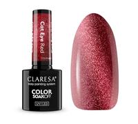 Claresa Esmalte de uñas UV Cat Eye Red - Esmalte de gel magnético ojo de gato, color rojo frambuesa, colección Alchemy UV/LED