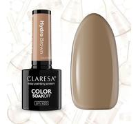 Claresa Esmalte de uñas UV HYDRO BROWN - Jelly Gel Polish semitransparente, efecto cristal, marrón nude, colección Alchemy de color, UV/LED