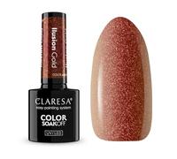Claresa Esmalte de uñas UV ILUSION GOLD - Esmalte semitransparente de gel camaleón, tono dorado multidimensional, colección Color Alchemy, UV/LED