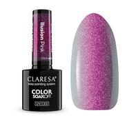 Claresa Esmalte de uñas UV ILUSION rosa - semitransparente camaleón Gel Polish multidimensional rosa/rosa, colección Color Alchemy UV/LED