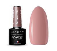 Claresa Esmalte de uñas UV LED Collection Hybrid Manicura Soak Off Nail Polish Color Marrón, n.º 302, 5 ml