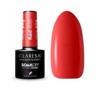 Claresa Esmalte de uñas UV LED Collection Hybrid Manicura Soak Off Nail Polish, color rojo, nº 406, 5 ml